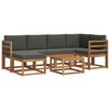 vidaXL Outdoor-Sofagarnitur mit Kissen 7 pcs Natur und Anthrazit