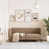 vidaXL Chesterfield-Sofa 2-Sitzer Cappuccino Kunstleder