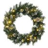 vidaXL Weihnachtskranz mit LED-Leuchten Gr&uuml;n 45 cm PVC