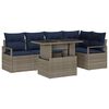 vidaXL Gartensofa-set 6 stk. 5-Sitzanzahl Grau und Marineblau