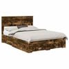 vidaXL Bettrahmen Ger&auml;ucherte Eiche 140 x 190 cm Holzwerkstoff