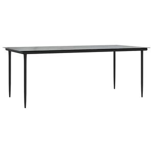 vidaXL Garten-Esstisch Schwarz 200x100x74 cm Stahl und Hartglas