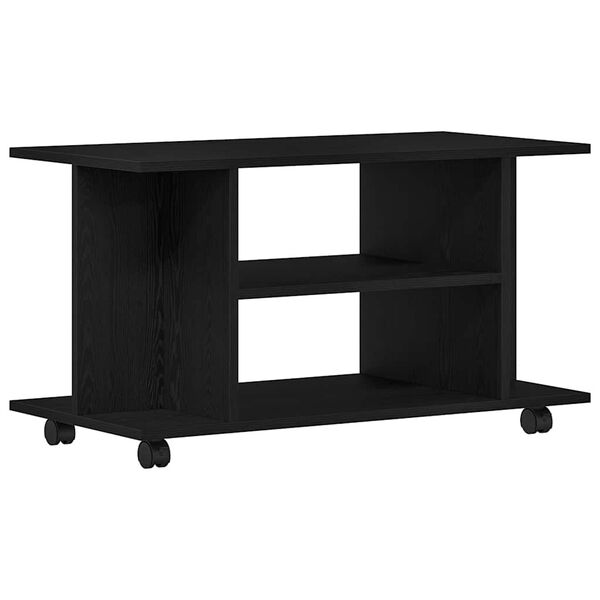 vidaXL TV-Schrank mit Rollen Schwarz Eichen-Optik 80x40x45 cm