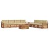 vidaXL Outdoor-Sofagarnitur mit Kissen 8 pcs Natur und Beige
