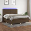 vidaXL Boxspringbett mit Matratze & LED Dunkelbraun 160x200 cm Stoff