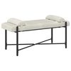 vidaXL Knopfgepolsterte Bank mit Kissen Creme 110 x 40 x 46 cm Samt