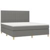 vidaXL Boxspringbett mit Matratze & LED Dunkelgrau 160x200 cm Stoff