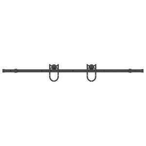 vidaXL Schiebet&uuml;rbeschlag-Set 183 cm Stahl Schwarz