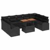 vidaXL Garten-Sofa-Set mit Speicher 10 pcs Schwarz Poly Rattan