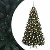 vidaXL K&uuml;nstlicher Weihnachtsbaum Dunkelgr&uuml;n mit Kugeln 180 cm