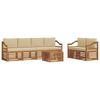 vidaXL Outdoor-Sofagarnitur 7 pcs Natur und Beige Massivholz Akazie