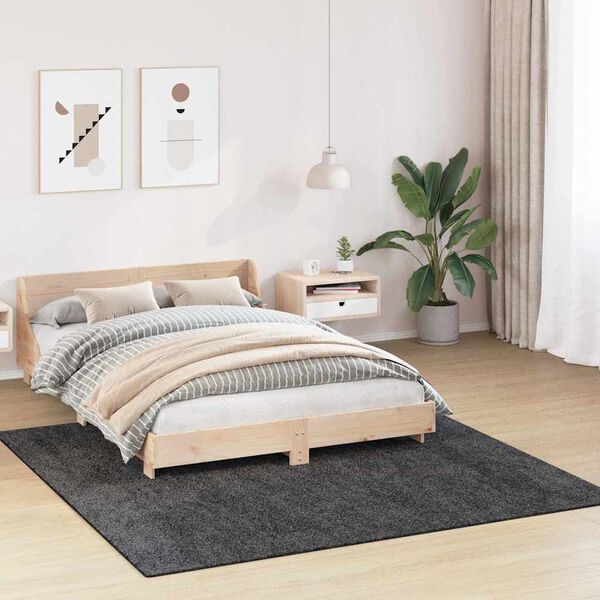 vidaXL Anti-Rutsch Shaggy Teppich Dunkelgrau 200 x 200 cm PP