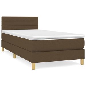 vidaXL Boxspringbett mit Matratze Dunkelbraun 80x200 cm Stoff