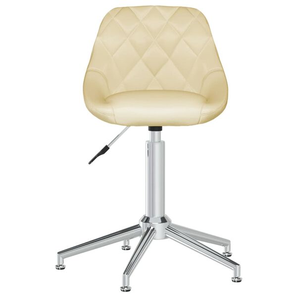 vidaXL Esszimmerst&uuml;hle 6 Stk. Drehbar Creme Kunstleder