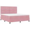 vidaXL LED Boxspringbett mit Matratze Rosa 180 x 200 cm Samt