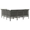 vidaXL 5-tlg. Garten-Lounge-Set mit Kissen Grau Poly Rattan