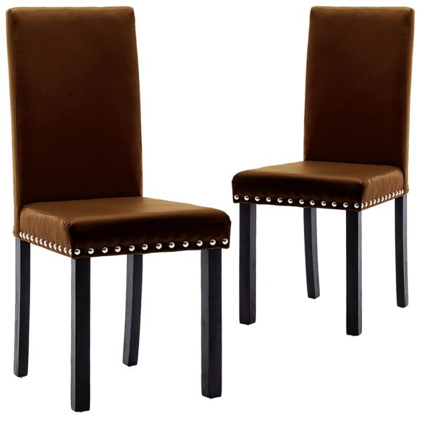 vidaXL Esszimmerst&uuml;hle 2 Stk. Braun PVC