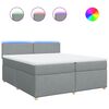 vidaXL Boxspringbett mit Matratze Hellgrau 200x200 cm Stoff