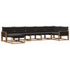 vidaXL Outdoor-Sofagarnitur 7 stk. Natur und Schwarz Massivholz Akazie