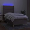 vidaXL Boxspringbett mit Matratze & LED Taupe 90x200 cm Stoff