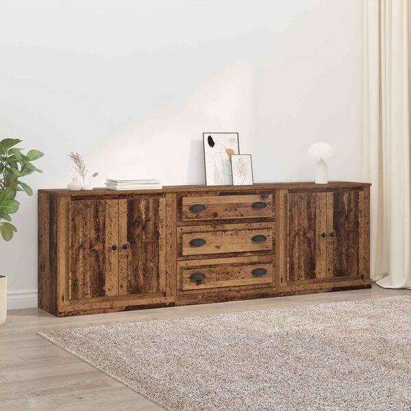 vidaXL Sideboards 3 pcs Altholz 70 x 35,5 x 67,5 cm Holzwerkstoff