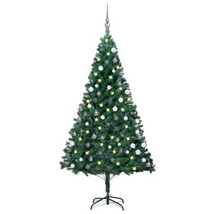 vidaXL K&uuml;nstlicher Weihnachtsbaum mit Beleuchtung & Kugeln Gr&uuml;n 150 cm