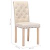 vidaXL Esszimmerst&uuml;hle 2 Stk. Creme Stoff