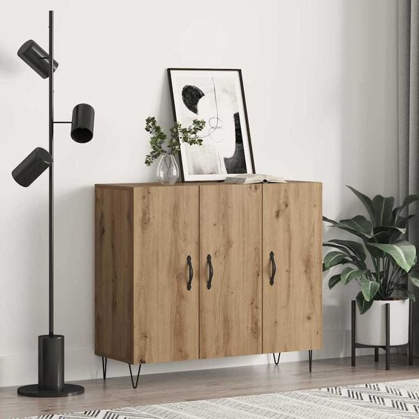 vidaXL Sideboard Artisan-Eiche 90 x 32,5 x 80 cm Holzwerkstoff