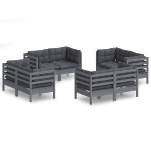 vidaXL 8-tlg. Garten-Lounge-Set mit Anthrazit Kissen Kiefernholz