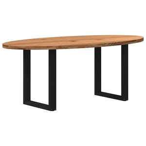 vidaXL Esstisch Hellbraun 200x100x74 cm Massivholz Eiche Oval