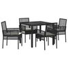 vidaXL Garten Essgruppe 5 pcs Schwarz Poly-Rattan