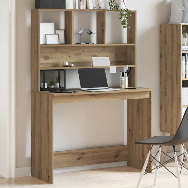 vidaXL Schreibtisch mit Regal Artisan-Eiche 102x45x148cm Holzwerkstoff