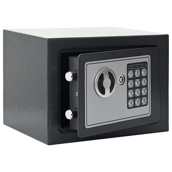 vidaXL Digitaler Safe mit Schloss Dunkelgrau 23 x 17 x 17 cm Stahl