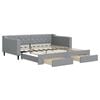 vidaXL Tagesbett Ausziehbar mit Schubladen Hellgrau 100x190 cm Stoff