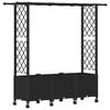 vidaXL Hochbeet mit Rankgitter und Dach Schwarz 162,5 x 40 x 142 cm PP