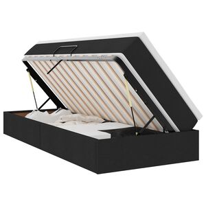 vidaXL Aufbewahrungsbett mit Matratze Schwarz 90 x 190 cm Polyester