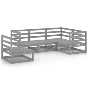vidaXL 5-tlg. Garten-Lounge-Set Grau Massivholz Kiefer