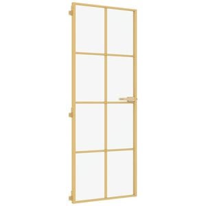 vidaXL Innent&uuml;r Schlank Golden 76x201,5 cm Hartglas und Aluminium