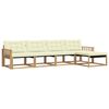 vidaXL Outdoor-Sofagarnitur mit Kissen 5 pcs Wei&szlig; und Creme