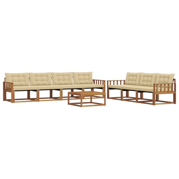 vidaXL Outdoor-Sofagarnitur mit Kissen 8 pcs Natur und Beige