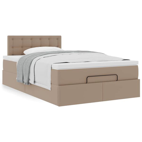 vidaXL Ottoman-Bett mit Matratze Cappuccino-Braun 120x190cm Kunstleder