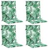 vidaXL Niedriglehner-Auflagen 4 Stk. Blattmuster Stoff