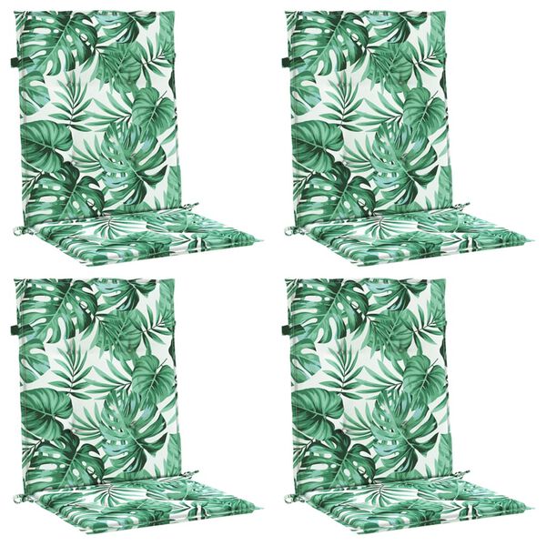 vidaXL Niedriglehner-Auflagen 4 Stk. Blattmuster Stoff