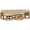 vidaXL Outdoor-Sofagarnitur mit Kissen 7 pcs Natur und Beige