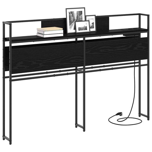 vidaXL Stauraum-Kopfteil Schwarz Eichen-Optik 120 cm Holzwerkstoff