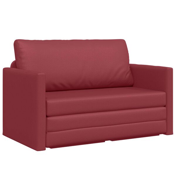 vidaXL Schlafsofa 110cm Weinrot Kunstleder