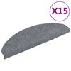 vidaXL Stufenmatten Selbstklebend 15 Stk. 65x21x4 cm Hellgrau Halbrund Gro&szlig;