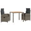 vidaXL Outdoortisch-Set 3 stk. Hellgrau und Dunkelgrau