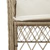 vidaXL 9-tlg. Garten-Essgruppe mit Kissen Beige Poly Rattan