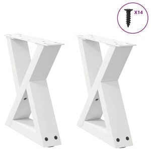vidaXL Couchtischbeine 2 Stk. Wei&szlig; 30x(30-31,3) cm Stahl